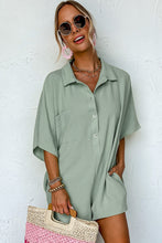 Load image into Gallery viewer, Apricot Half Button Collared Loose Romper