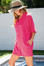 Load image into Gallery viewer, Apricot Half Button Collared Loose Romper