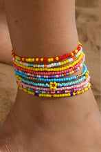 Load image into Gallery viewer, Yellow Flower Random Color Multi Layered Beaded Anklet Set