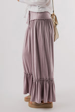 Load image into Gallery viewer, Khaki Frilled Drawstring High Waist Wide Leg Pants