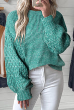 Load image into Gallery viewer, Parchment Cable Knit Sleeve Drop Shoulder Sweater