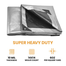 Load image into Gallery viewer, Heavy Duty Poly Tarp 10 mil, 6 oz.