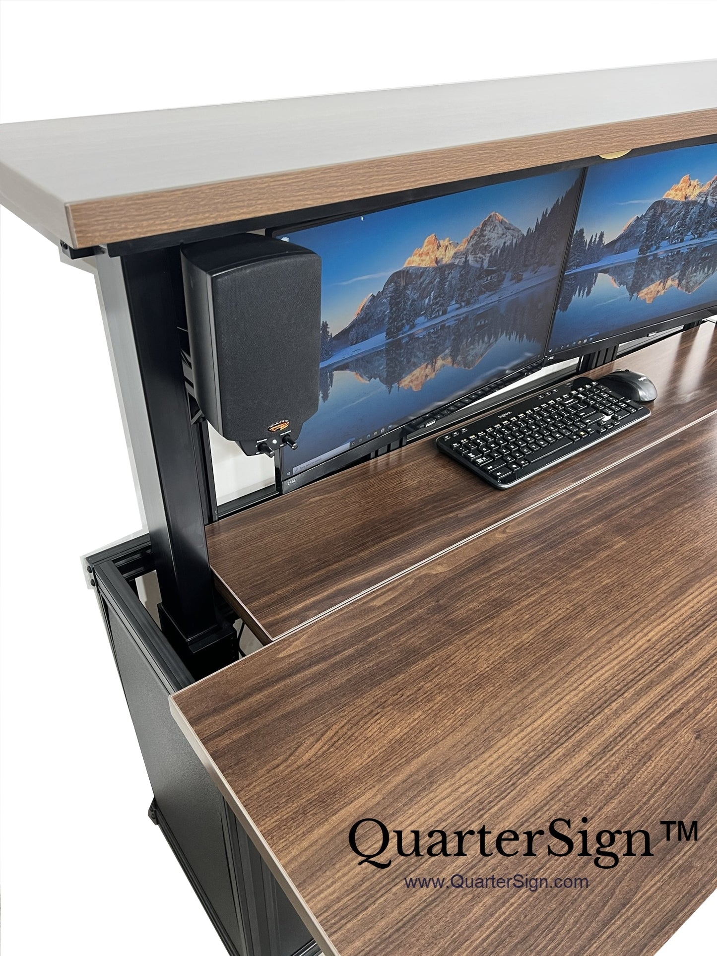 QuarterSign™ Dinette/Desk Combination Multi-Monitor Workstation