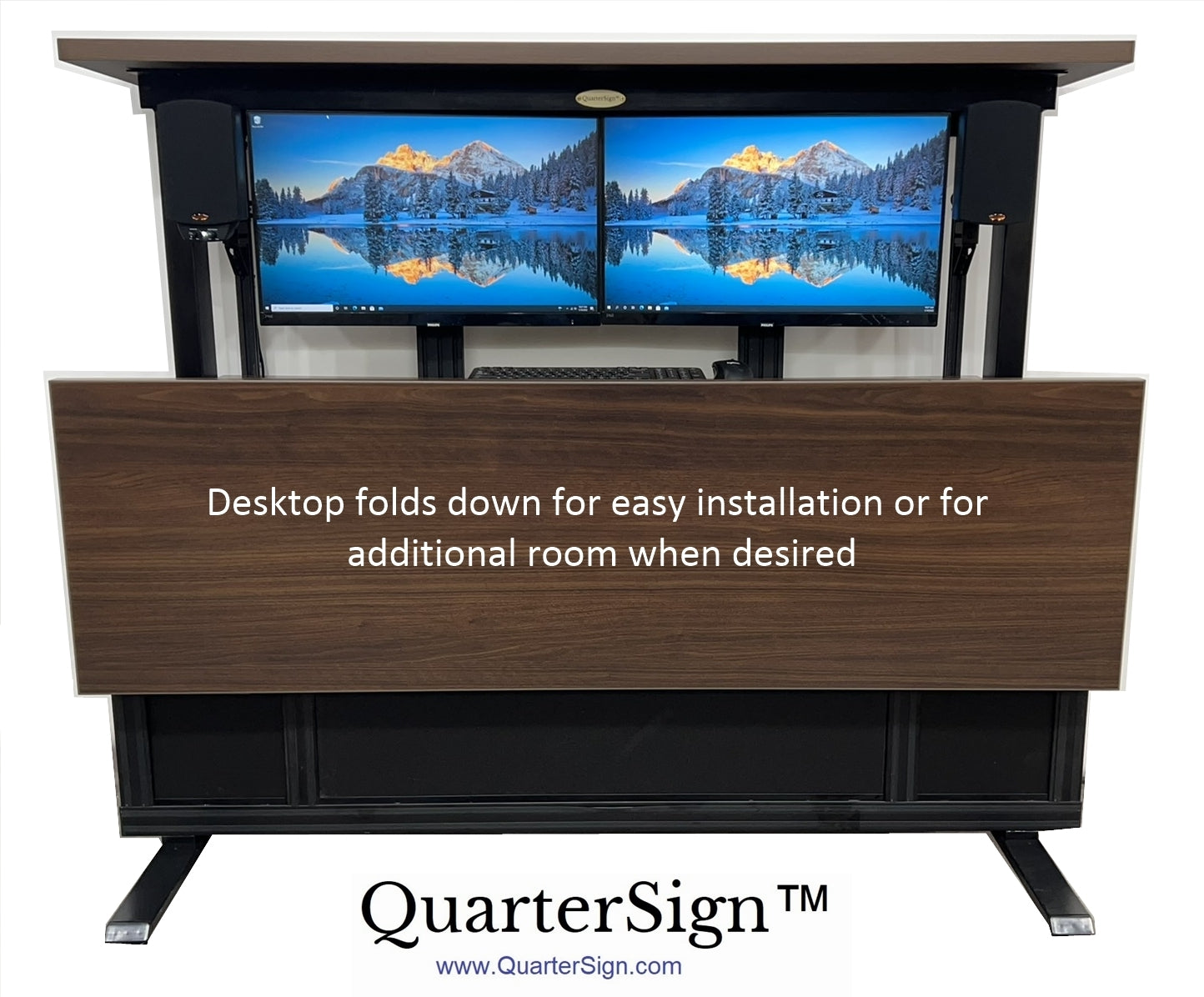 QuarterSign™ Dinette/Desk Combination Multi-Monitor Workstation