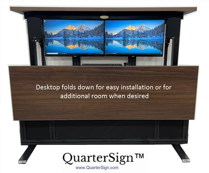 QuarterSign™ Dinette/Desk Combination Multi-Monitor Workstation