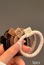 Load image into Gallery viewer, Chestnut 5pcs Smile Face Decor Braided Hair Ties