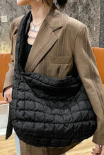 Load image into Gallery viewer, Light French Beige Quilted Zipper Large Shoulder Bag