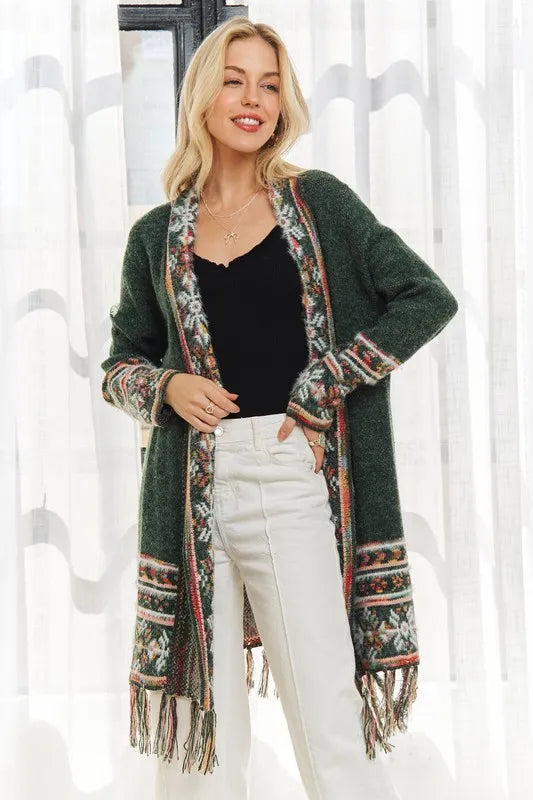 ADORA Fringe Hem Tribal Cardigan – Simplyglampingusa