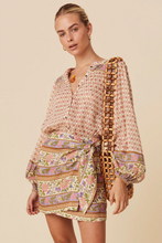 Load image into Gallery viewer, Multicolour Boho Floral Mixed Print Puff Sleeve Shirt