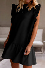 Load image into Gallery viewer, White Flutter Sleeve Crew Neck Shift Dress