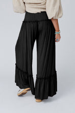 Load image into Gallery viewer, Khaki Frilled Drawstring High Waist Wide Leg Pants