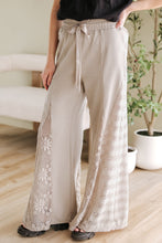 Load image into Gallery viewer, Smoke Gray Boho Lace Patchwork Wide Leg High Waist Pants