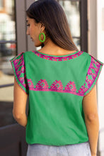Load image into Gallery viewer, Rose Boho Abstract Print U Neck Cap Sleeve T Shirt