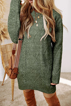 Load image into Gallery viewer, Parchment Cable Knit Drop Shoulder Loose Fit Sweater Dress