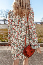 Load image into Gallery viewer, White Floral Printed Long Sleeve Mini Dress