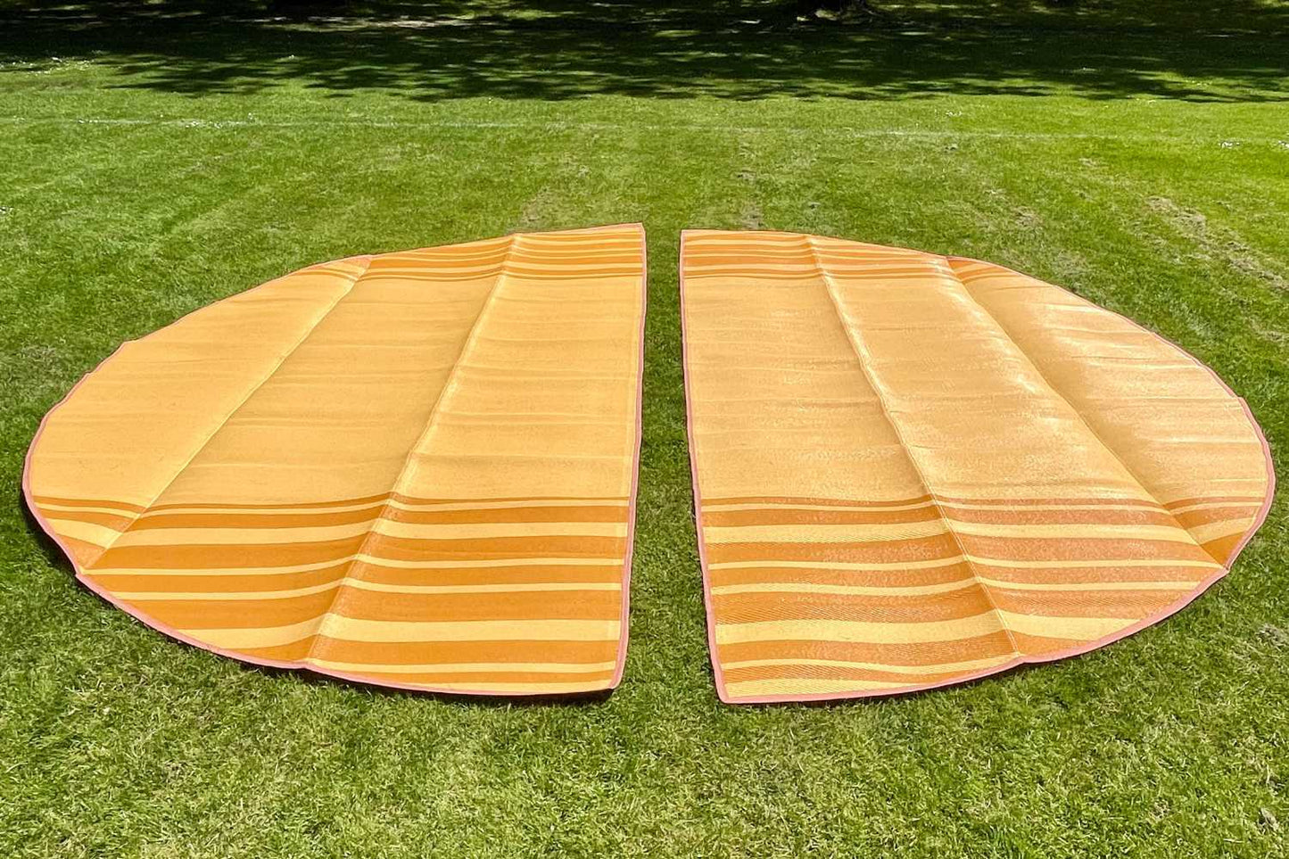 Striped Bell Tent Floor Matting | Citrus Tones | 19' (6M)