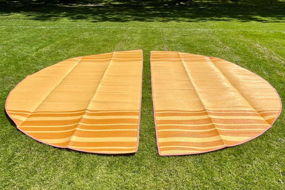 Striped Bell Tent Floor Matting | Citrus Tones | 19' (6M)