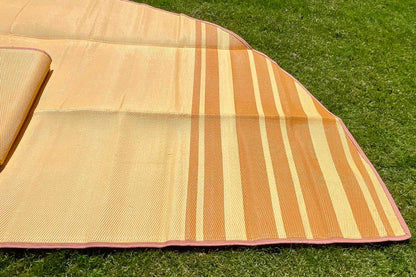 Striped Bell Tent Floor Matting | Citrus Tones | 19' (6M)