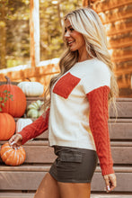 Load image into Gallery viewer, Vineyard Green Colorblock Patched Pocket Drop Shoulder Sweater