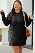 Load image into Gallery viewer, Parchment Cable Knit Drop Shoulder Loose Fit Sweater Dress