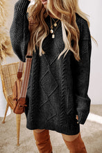 Load image into Gallery viewer, Parchment Cable Knit Drop Shoulder Loose Fit Sweater Dress