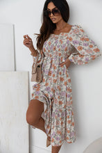 Load image into Gallery viewer, Multicolor Floral Smocked Long Sleeve Pocketed Dress