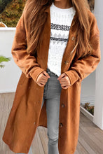Load image into Gallery viewer, Gold Flame Textured Collared Drop Shoulder Buttoned Front Duster Coat