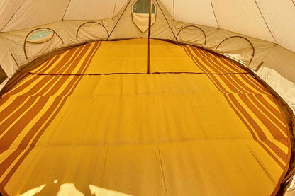 Striped Bell Tent Floor Matting | Citrus Tones | 13' (4M)