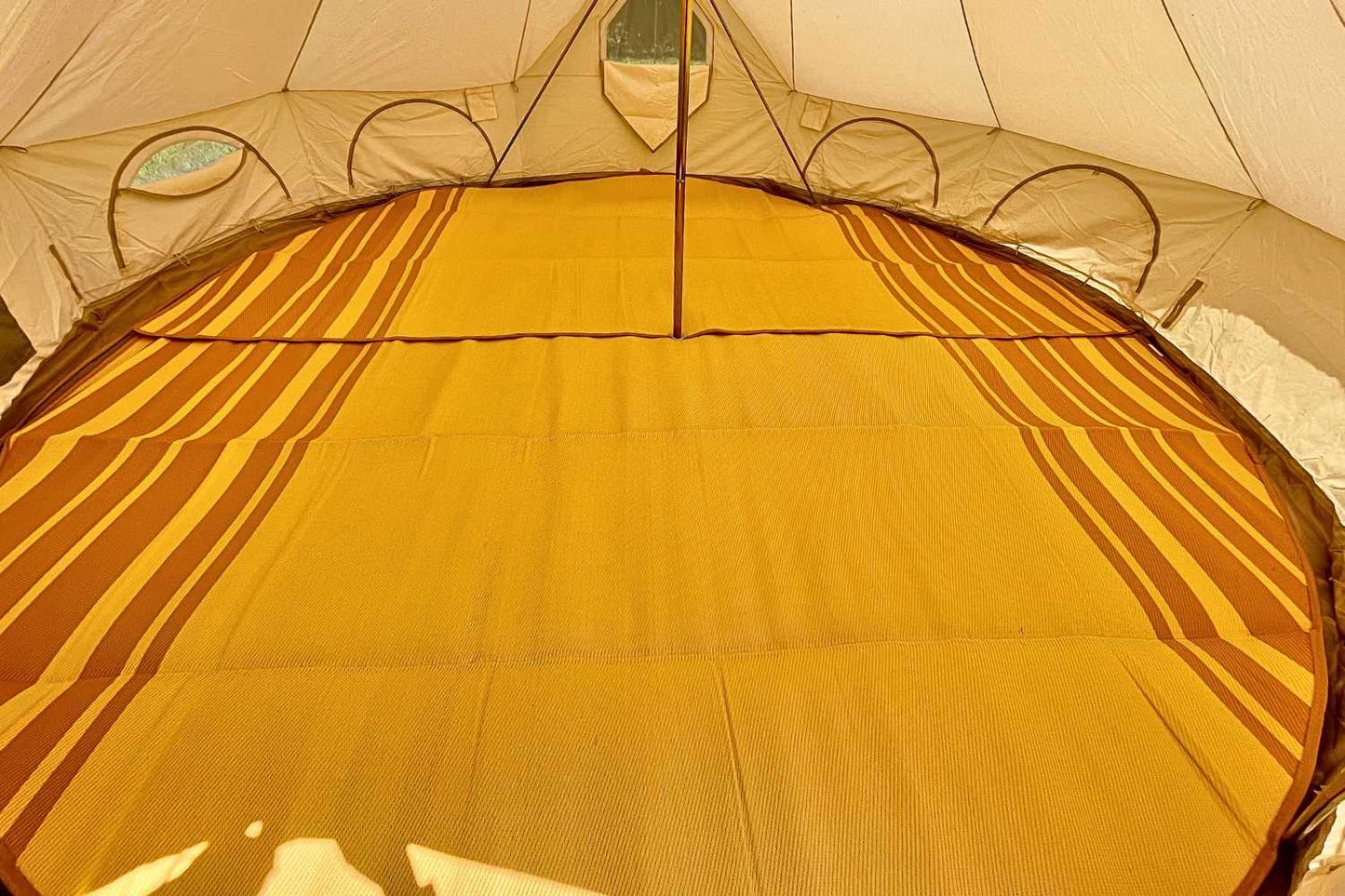 Striped Bell Tent Floor Matting | Citrus Tones | 19' (6M)