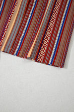 Load image into Gallery viewer, Red Boho Ethnic Striped Print Tie Waist Wide Leg Pants