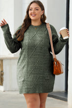 Load image into Gallery viewer, Parchment Cable Knit Drop Shoulder Loose Fit Sweater Dress