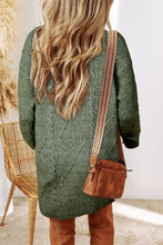 Load image into Gallery viewer, Parchment Cable Knit Drop Shoulder Loose Fit Sweater Dress