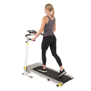 Sunny Health and Fitness Easy Assembly Folding Treadmill Motorized Compact SF-T7610