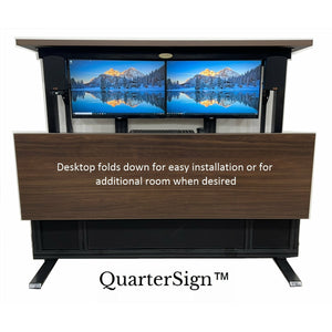 QuarterSign RV Combination Dinette/Desk with Enhanced Dual Monitor Workstation