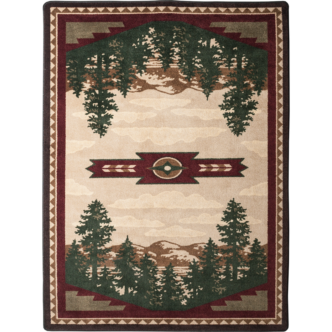 American Dakota Cabin Autumn Point Rug - Wine