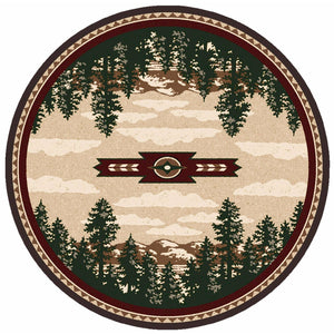 American Dakota Cabin Autumn Point Rug - Wine