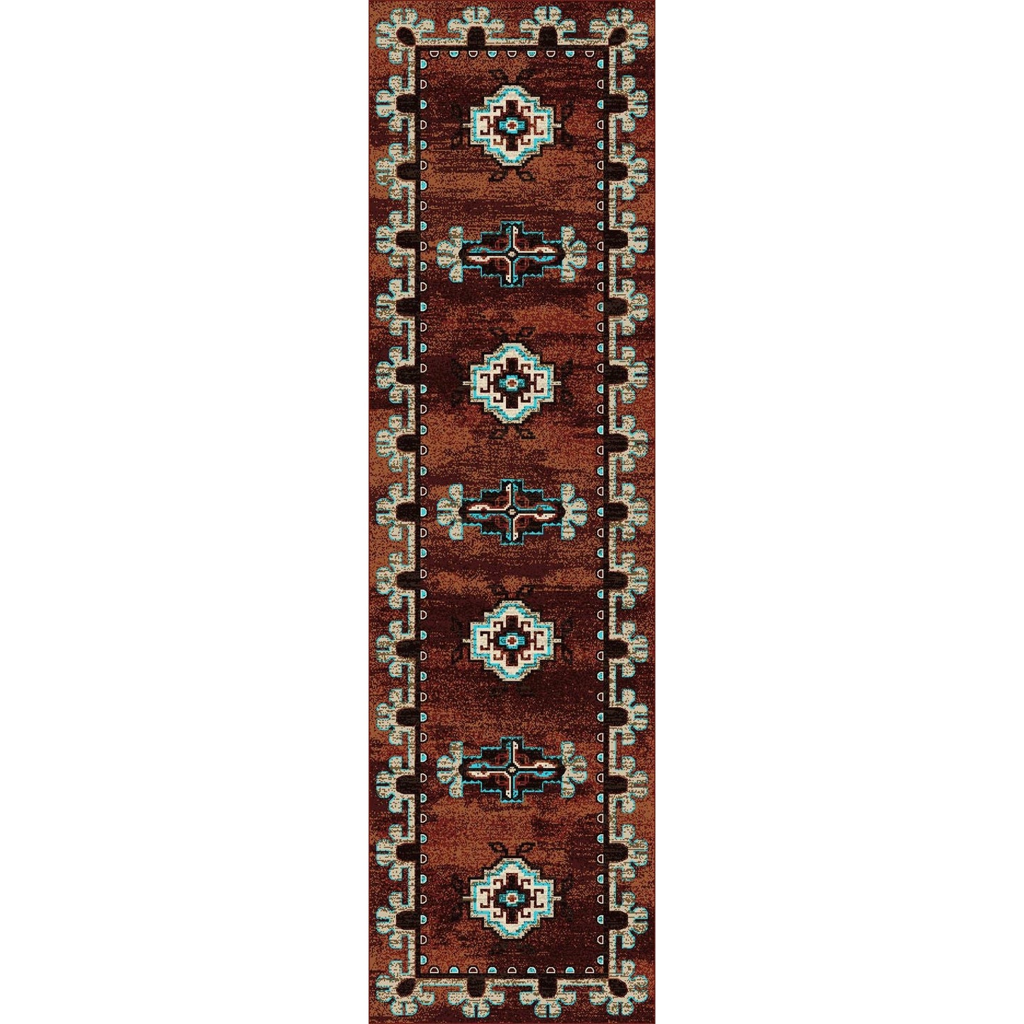 American Dakota Southwest Badlands Rug - Rust