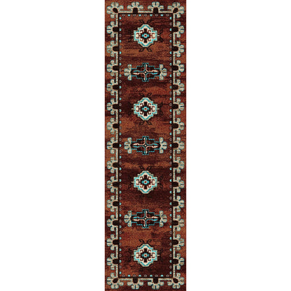 American Dakota Southwest Badlands Rug - Rust