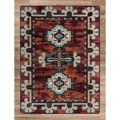 American Dakota Southwest Badlands Rug - Rust