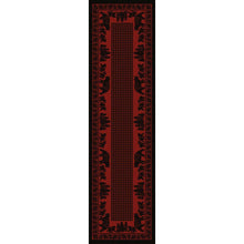 Load image into Gallery viewer, American Dakota Cabin Bear Family Rug - Red