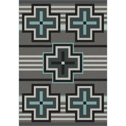 American Dakota Southwest Bounty Rug - Flint Turquoise