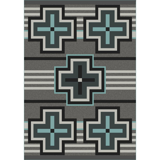 American Dakota Southwest Bounty Rug - Flint Turquoise