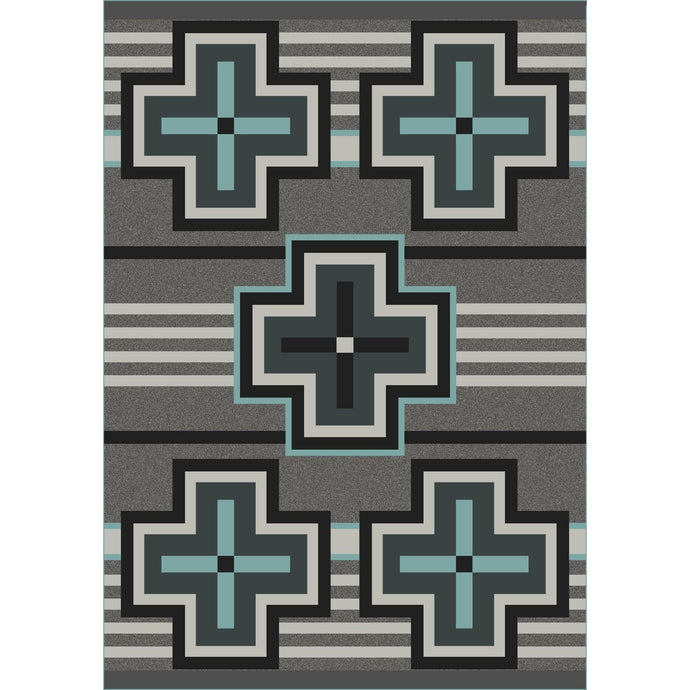 American Dakota Southwest Bounty Rug - Flint Turquoise