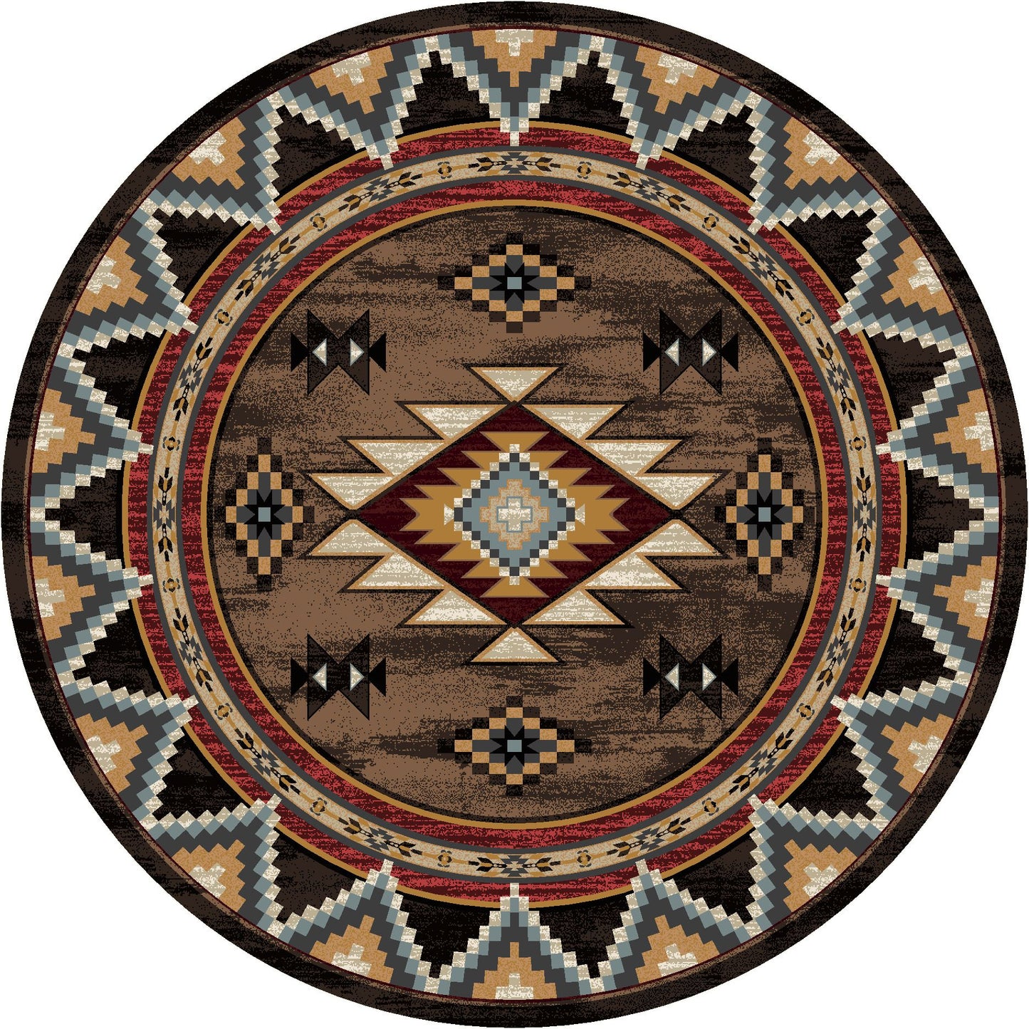 American Dakota Southwest Bow Strings Rug - Brown
