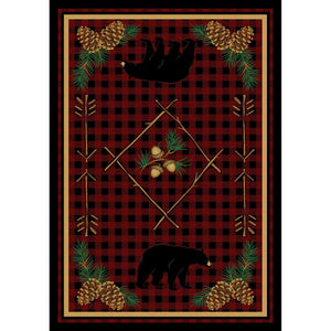 American Dakota Cabin Deep Woods Rug - Red