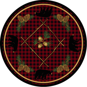 American Dakota Cabin Deep Woods Rug - Red