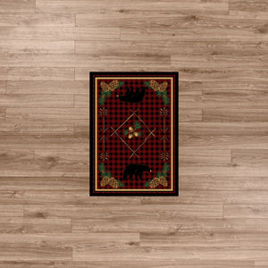 American Dakota Cabin Deep Woods Rug - Red
