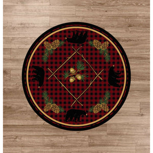 American Dakota Cabin Deep Woods Rug - Red