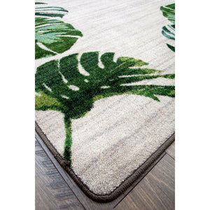 American Dakota Coastal Falling Leaves Rug - Sage