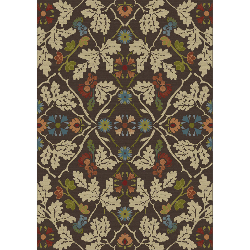 American Dakota Cabin Infinity Oak Rug - Brown